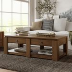 Jorge Walnut Farmhouse Modern 4-Drawer Coffee Table