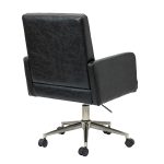 Joseph Black Faux Leather Button-Tufted Ergonomic Adjustable Task Chair 8 Joseph Black Faux Leather Button-Tufted Ergonomic Adjustable Task Chair