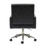 Joseph Black Faux Leather Button-Tufted Ergonomic Adjustable Task Chair 9 Joseph Black Faux Leather Button-Tufted Ergonomic Adjustable Task Chair