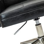 Joseph Black Faux Leather Button-Tufted Ergonomic Adjustable Task Chair 10 Joseph Black Faux Leather Button-Tufted Ergonomic Adjustable Task Chair