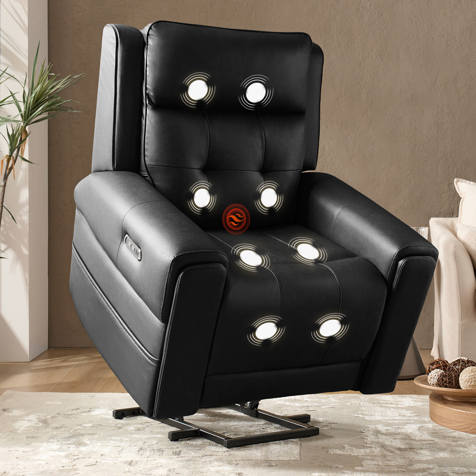 Joseph Black Massage Heating Oversized Lift Assist Power Recliner 3 Joseph Black Massage Heating Oversized Lift Assist Power Recliner - Image 3