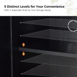 Joseph Black Mid-Century Modern Chevron 4-Door Storage Sideboard 8 Joseph Black Mid-Century Modern Chevron 4-Door Storage Sideboard