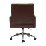 Joseph Brown Faux Leather Button-Tufted Industrial Ergonomic Swivel Task Chair