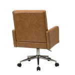 Joseph Camel Faux Leather Button-Tufted Industrial Ergonomic Swivel Task Chair 8 Joseph Camel Faux Leather Button-Tufted Industrial Ergonomic Swivel Task Chair