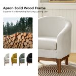 Joseph Ivory Lamb Wool Modern Barrel Accent Chair 9 Joseph Ivory Lamb Wool Modern Barrel Accent Chair