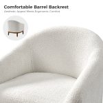Joseph Ivory Lamb Wool Modern Barrel Accent Chair 10 Joseph Ivory Lamb Wool Modern Barrel Accent Chair