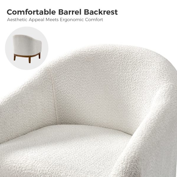 Joseph Ivory Lamb Wool Modern Barrel Accent Chair 4