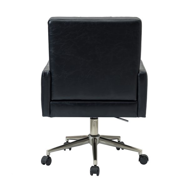 Joseph Navy Tufted Faux Leather Industrial Ergonomic Task Chair 3