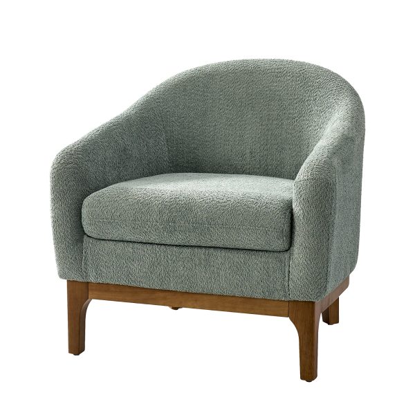 Joseph Sage Lamb Wool Modern Barrel Accent Chair 1