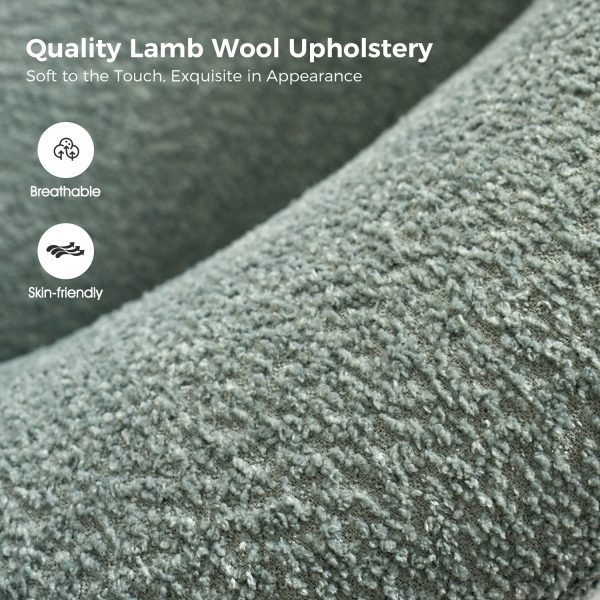 Joseph Sage Lamb Wool Modern Barrel Accent Chair 2