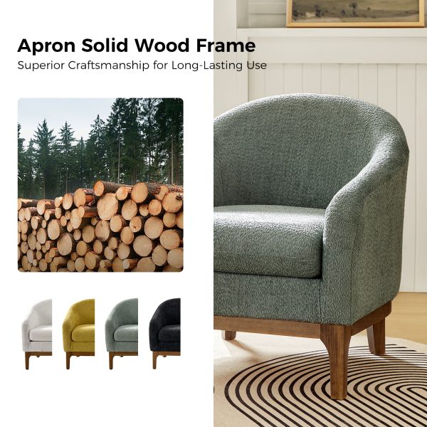 Joseph Sage Lamb Wool Modern Barrel Accent Chair 3
