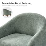 Joseph Sage Lamb Wool Modern Barrel Accent Chair 10 Joseph Sage Lamb Wool Modern Barrel Accent Chair