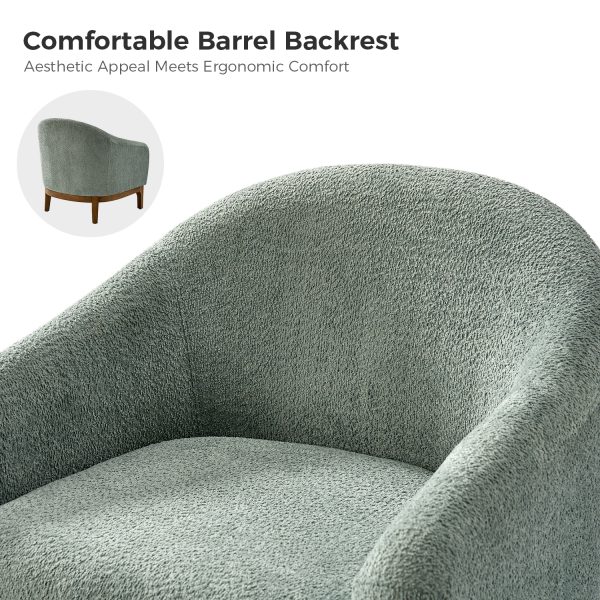 Joseph Sage Lamb Wool Modern Barrel Accent Chair 4