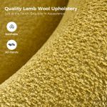 Joseph Yellow Lamb Wool Modern Barrel Accent Chair 8 Joseph Yellow Lamb Wool Modern Barrel Accent Chair