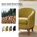 Joseph Yellow Lamb Wool Modern Barrel Accent Chair 9 Joseph Yellow Lamb Wool Modern Barrel Accent Chair
