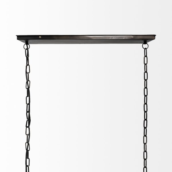 Josie 42x14.5x20 Natural Wood Chassis Six Light Chandelier 2
