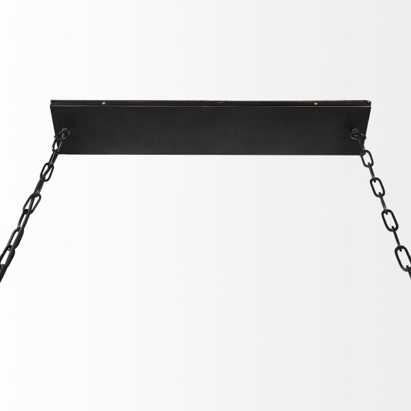 Josie 42x14.5x20 Natural Wood Chassis Six Light Chandelier 3