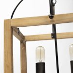 Josie (42"x14.5"x20") Natural Wood Chassis Six Light Chandelier