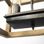 Josie (42"x14.5"x20") Natural Wood Chassis Six Light Chandelier