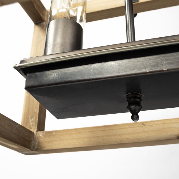Josie 42x14.5x20 Natural Wood Chassis Six Light Chandelier 7
