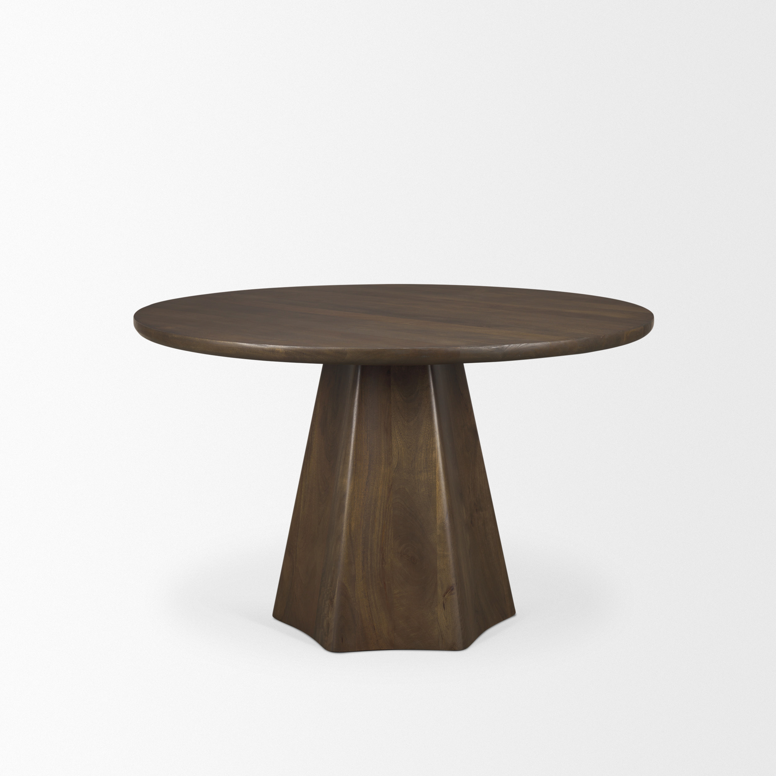 Jovani 48" Solid Dark Brown Mango Wood Round Dining Table 5 Jovani 48" Solid Dark Brown Mango Wood Round Dining Table - Image 5