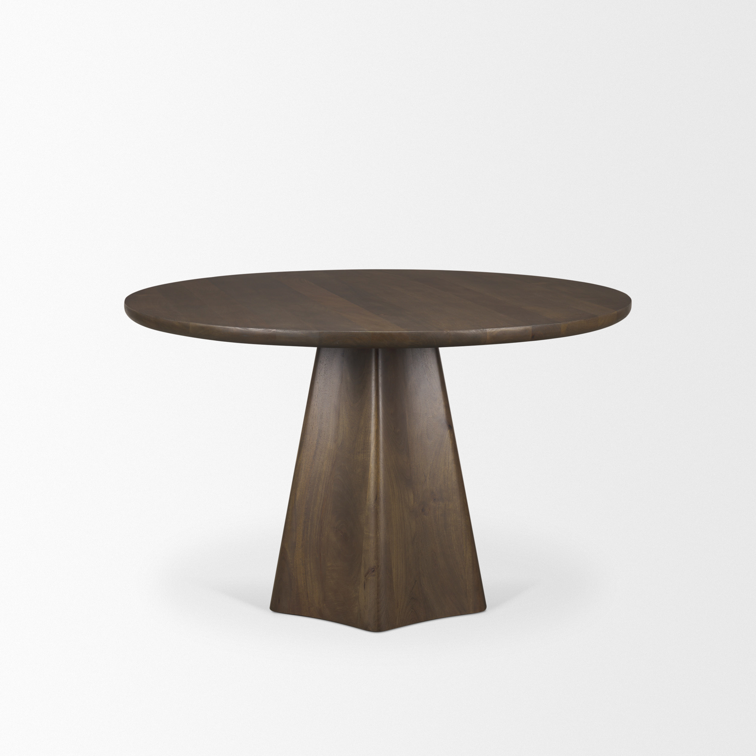 Jovani 48" Solid Dark Brown Mango Wood Round Dining Table 6 Jovani 48" Solid Dark Brown Mango Wood Round Dining Table - Image 6