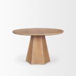Jovani 48" Solid Light Brown Mango Wood Round Dining Table