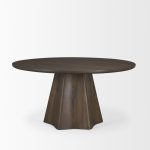 Jovani 60" Solid Dark Brown Mango Wood Round Dining Table