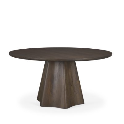 Jovani 60" Solid Dark Brown Mango Wood Round Dining Table