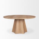 Jovani 60" Solid Light Brown Mango Wood Round Dining Table