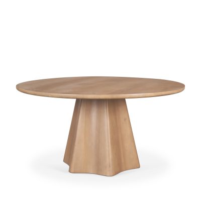 Jovani 60" Solid Light Brown Mango Wood Round Dining Table