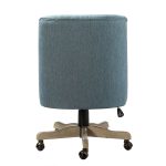 Jovita Blue Linen Button Tufted Ergonomic Adjustable Height Task Chair 8 Jovita Blue Linen Button Tufted Ergonomic Adjustable Height Task Chair