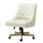 Jovita Ivory Ergonomic Button-Tufted Linen Adjustable Height Task Chair 6 Jovita Ivory Ergonomic Button-Tufted Linen Adjustable Height Task Chair