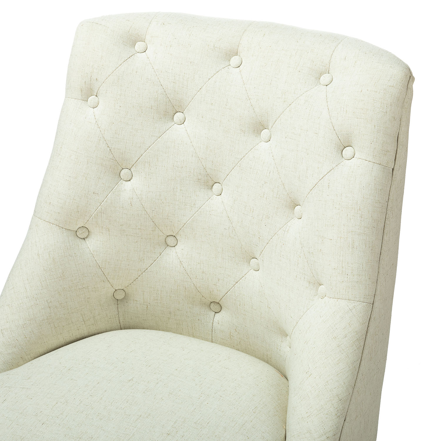 Jovita Ivory Ergonomic Button-Tufted Linen Adjustable Height Task Chair 4 Jovita Ivory Ergonomic Button-Tufted Linen Adjustable Height Task Chair - Image 4