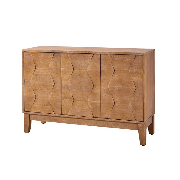 Joyce Seadrift Hexagon 3 Door Modern Storage Sideboard 1