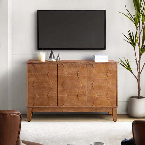 Joyce Seadrift Hexagon 3 Door Modern Storage Sideboard 2