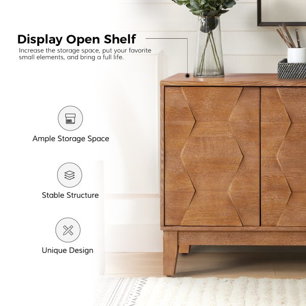 Joyce Seadrift Hexagon 3 Door Modern Storage Sideboard 3