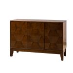 Joyce Walnut 3-Door Hexagon Sideboard Storage Cabinet 7 Joyce Walnut 3-Door Hexagon Sideboard Storage Cabinet