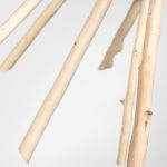 Jules 25x25 Blonde Wood and Black Metal Six Bulb Chandelier Light