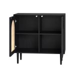 Juli Black Rattan Door Rustic Accent Cabinet Storage Cabinet 10 Juli Black Rattan Door Rustic Accent Cabinet Storage Cabinet