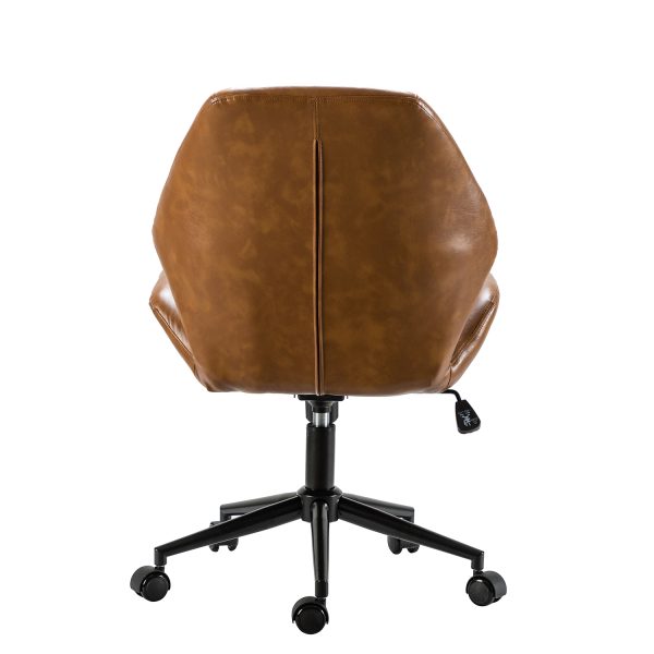 Juli Camel Vegan Leather Modern Swivel Adjustable Height Task Chair 3