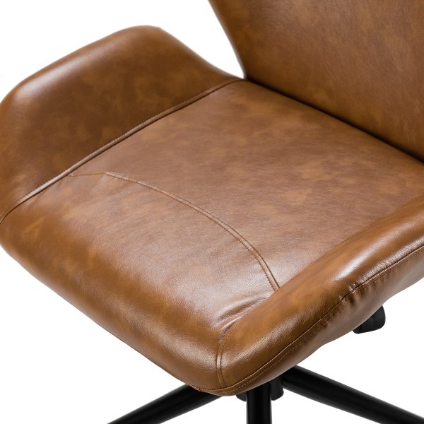 Juli Camel Vegan Leather Modern Swivel Adjustable Height Task Chair 4