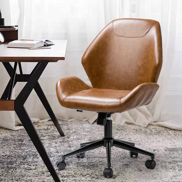 Juli Camel Vegan Leather Modern Swivel Adjustable Height Task Chair
