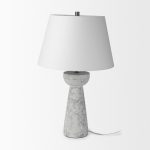Julia 16.0L x 16.0W x 27.0H Gray Antique Painted Cement Table Lamp