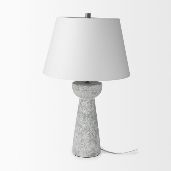 Julia 16.0L x 16.0W x 27.0H Gray Antique Painted Cement Table Lamp 2