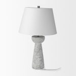Julia 16.0L x 16.0W x 27.0H Gray Antique Painted Cement Table Lamp