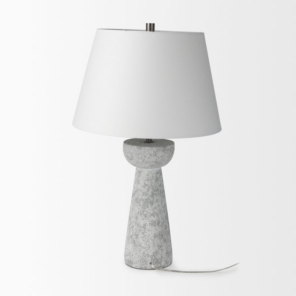 Julia 16.0L x 16.0W x 27.0H Gray Antique Painted Cement Table Lamp 3