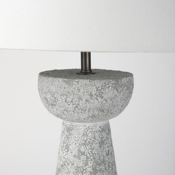 Julia 16.0L x 16.0W x 27.0H Gray Antique Painted Cement Table Lamp 6