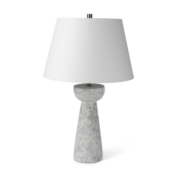 Julia 16.0L x 16.0W x 27.0H Gray Antique Painted Cement Table Lamp