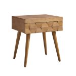 Julian Seadrift Mid-Century Modern Charging Side Table with Shelf